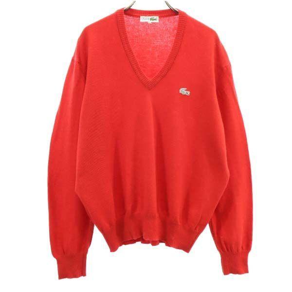ラコステ 70s フランス製 Vネック ニット 6 赤 Lacoste 長袖 セーター ヴィンテージ メンズ 古着 Bof Fre 117 Mse Big 2nd 通販 Yahoo ショッピング