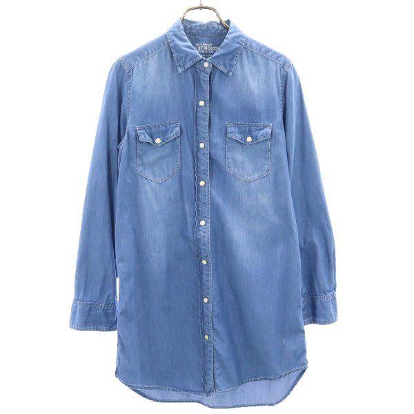 アズールバイマウジー 長袖 デニムシャツ M Azul By Moussy チュニック ウエスタン レディース 古着 Bof Fre Wse Big 2nd 通販 Yahoo ショッピング