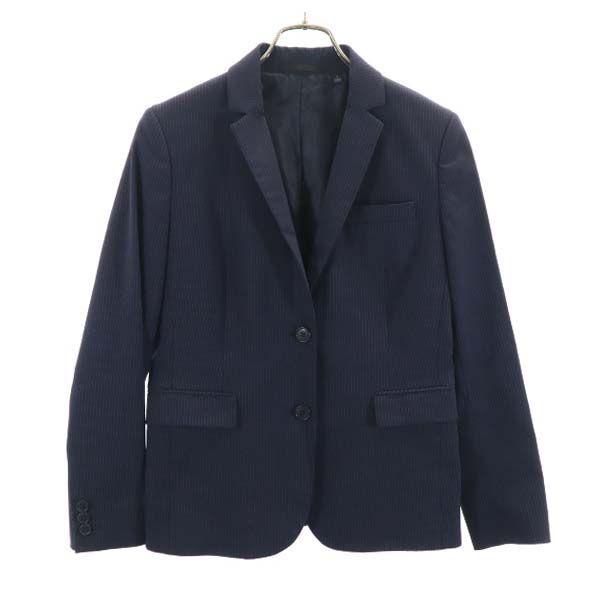 ユニクロ ストライプ柄 テーラードジャケット S 紺 グレー系 Uniqlo レディース 古着 Bof Fre Whj Big 2nd 通販 Yahoo ショッピング