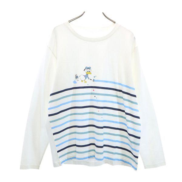 ディズニー ドナルドダック 長袖 Tシャツ Ll 白 Disney ボーダー メンズ 古着 メール便可 Bof Fre Mts Big 2nd 通販 Yahoo ショッピング