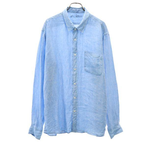 無印良品 リネン 長袖 シャツ Xl ブルー系 Muji メンズ 古着 Bof Fre Mls Big 2nd 通販 Yahoo ショッピング