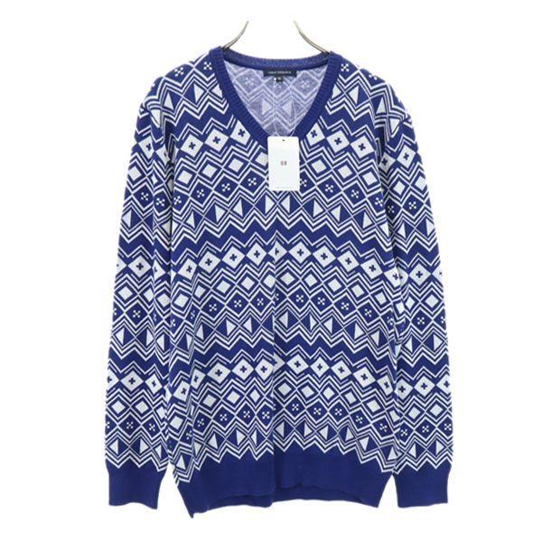 未使用 アーバンリサーチ Vネック コットン 総柄 ニット 40 ブルー系 Urban Research 長袖 セーター メンズ 古着 Bof Fre 302 Mse Big 2nd 通販 Yahoo ショッピング