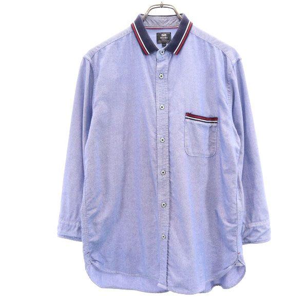 ビームスハート 七分袖 襟ライン 長袖 シャツ L ブルー系 Beams Heart メンズ 古着 2407 Bof Fre 403 Mls Big 2nd 通販 Yahoo ショッピング