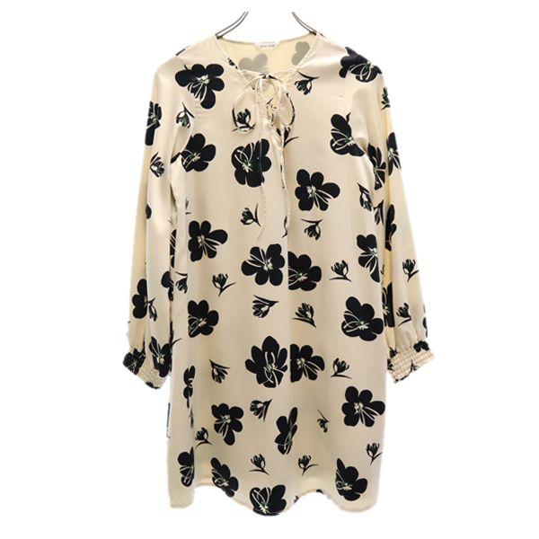 アヴァンリリィ 花柄 ワンピース F ベージュ 黒 Avan Lily チュニック レディース 古着 2410 Bof Fre Wht Big 2nd 通販 Yahoo ショッピング