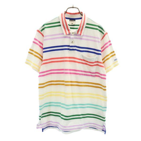 コロンビア ボーダー柄 半袖 ポロシャツ M 白 赤 青 Columbia メンズ 古着 2603 メール便可 Bof Fre 441 Mpo Big 2nd 通販 Yahoo ショッピング