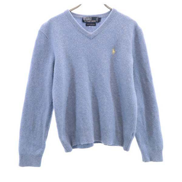 ポロラルフローレン ニット L 薄青 Polo Ralph Lauren セーター Vネック 長袖 レディース 古着 Bof Fre 9457 Wse Big 2nd 通販 Yahoo ショッピング