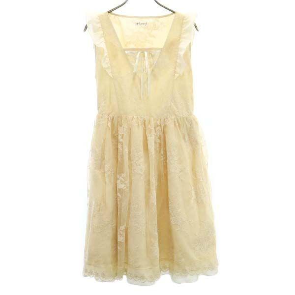 アクシーズファム レース重ね編み上げ ワンピース M ベージュ Axes Femme レディース 古着 Bof Nag 2652 Wht Big 2nd 通販 Yahoo ショッピング