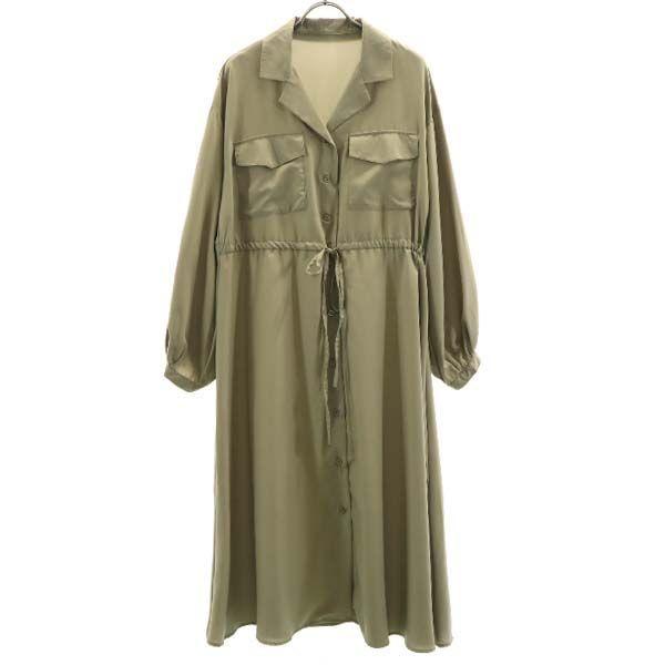 イング 長袖 ロング ワンピース M カーキ系 Ingni レディース 古着 Bof Nag 2870 Wht Big 2nd 通販 Yahoo ショッピング