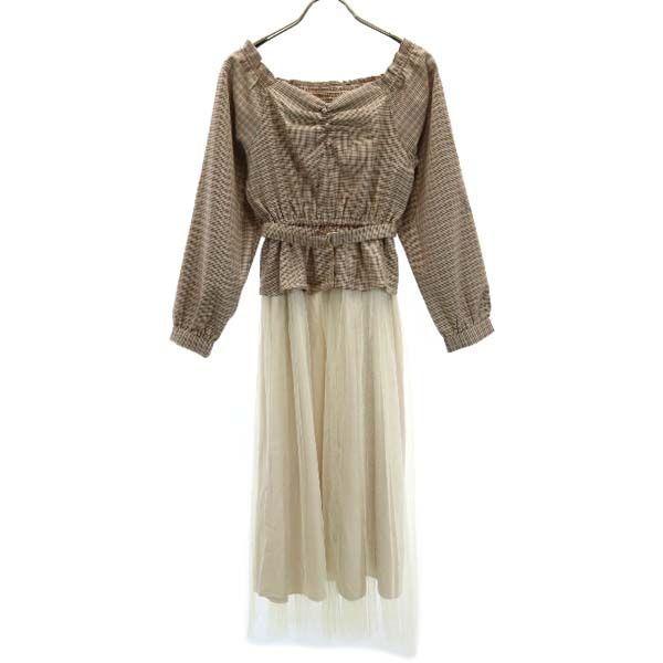 マジェスティックレゴン ドッキングチュールワンピース S ブラウン系 Majestic Legon 長袖 レディース 古着 Bof Nag 3060 Wht Big 2nd 通販 Yahoo ショッピング