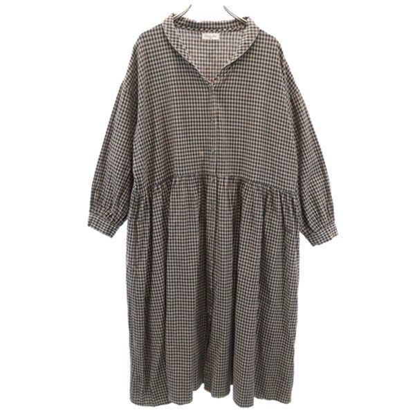 サマンサモスモス 格子柄 ワンピース F ブラウン系 Sm2 ドロップショルダー ロングスカート レディース 古着 Bof Nag 3222 Wht Big 2nd 通販 Yahoo ショッピング