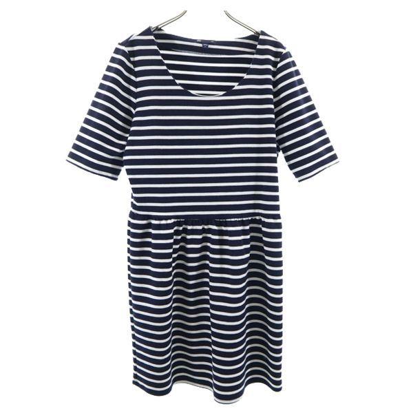 ギャップ ボーダー柄 ワンピース L 紺 白 Gap 半袖 レディース 古着 Bof Nag 3792 Wht Big 2nd 通販 Yahoo ショッピング