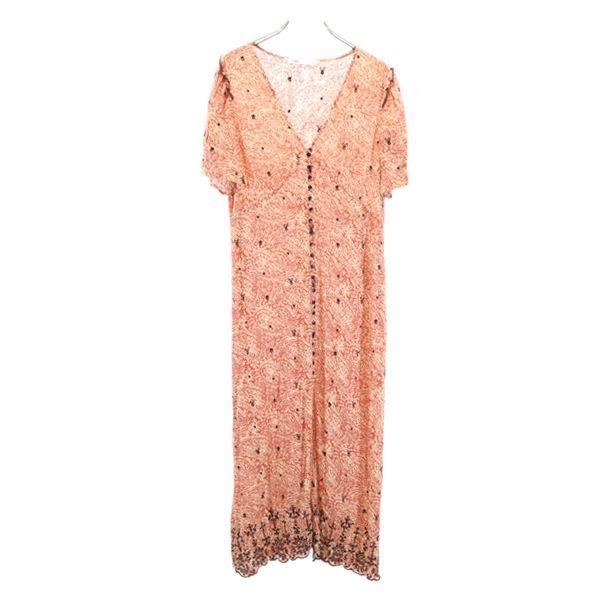 ザラ 半袖 刺繍付 総柄 ワンピース S オレンジ系 Zara レディース 古着 Bof Nag 4511 Wht Big 2nd 通販 Yahoo ショッピング