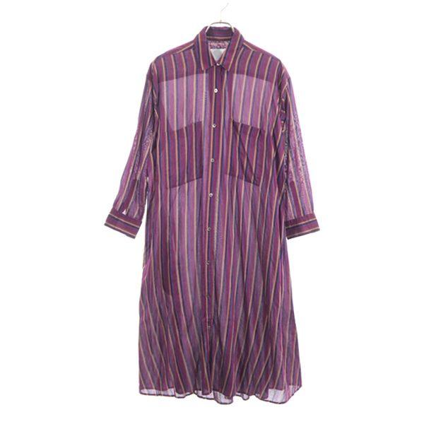 ティッカ ストライプ ロング シャツ ワンピース 紫系 Ticca シルクブレンド レディース 古着 05 Bof Nag 5 Wht Big 2nd 通販 Yahoo ショッピング