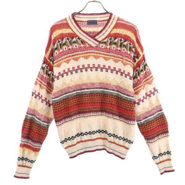 ケンゾー コットン 総柄 セーター 赤他 Kenzo ニット Vネック メンズ 古着 0926 Br Brt 222 Mse Big 2nd 通販 Yahoo ショッピング