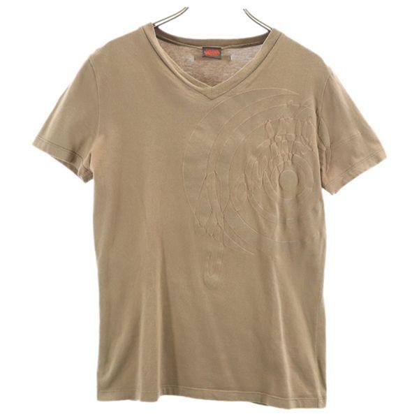 ジャンポールゴルチエ Vネック 半袖 Tシャツ 46 ブラウン系 JEAN-PAUL
