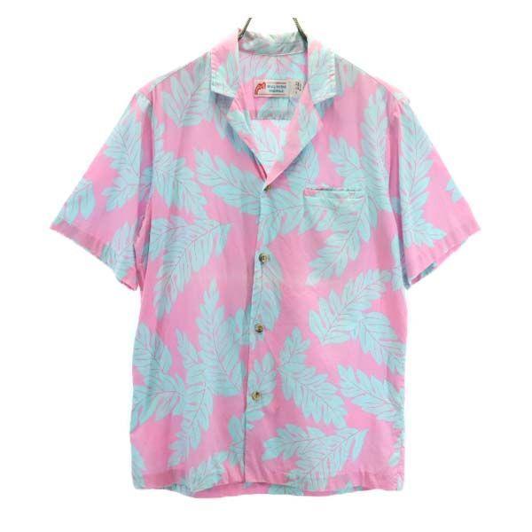 マリヒニハワイ 60s-70s 総柄 アロハシャツ S ピンク系 MALIHINI