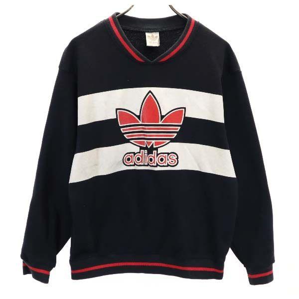 100％の保証 70s80s アディダス 半袖スウェット ブラック ビックロゴ