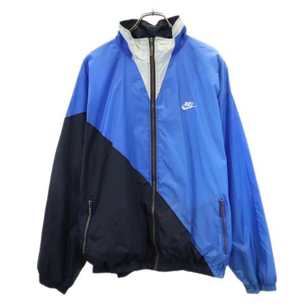 ナイキ 90s 00s 白タグ ナイロン ウインドブレーカー XL ブルー系 NIKE