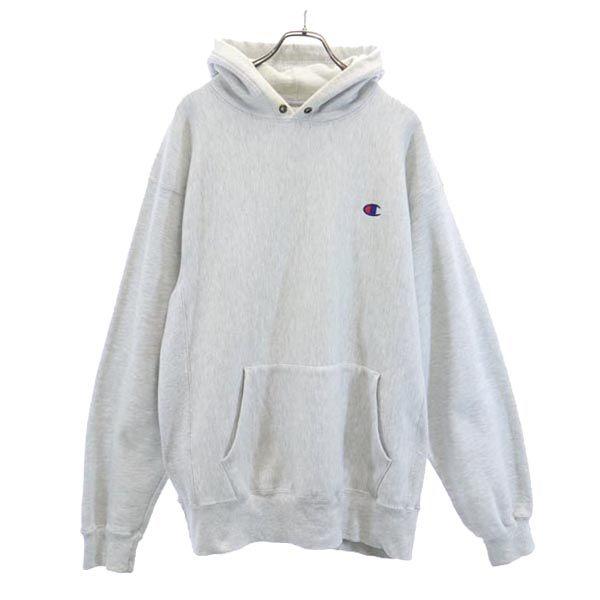 チャンピオン ロゴ刺繍 スウェットパーカー XL グレー系 Champion 長袖