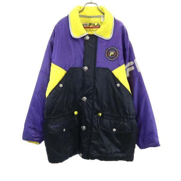 フィラ 90s ナイロンジャケット M 黒 紫 Fila 裏キルト 中綿 メンズ 古着 14 Br Fre 6942 Mhj Big 2nd 通販 Yahoo ショッピング
