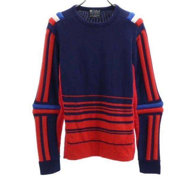 マイスター 80s 3d ライン ニット 16 紺 赤 Meister 長袖 セーター ヴィンテージ メンズ 古着 15 Br Fre 7113 Mse Big 2nd 通販 Yahoo ショッピング
