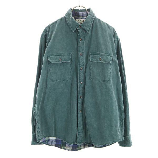 エルエルビーン 70 80s Usa製 長袖 デニムシャツ L 緑 L L Bean 裏チェック柄ネル地 アウトドア メンズ 古着 0919 Br Fre 847 Mls Big 2nd 通販 Yahoo ショッピング