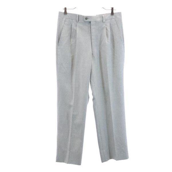 ランバン ウール100％ スラックスパンツ 88 グレー LANVIN メンズ 古着