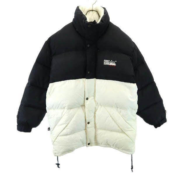 ファーストダウン バイカラー モノトーン ダウンジャケット M 白 黒 Firstdown ロゴ刺繍 メンズ 古着 Br Nag 5221 Mdj Big 2nd 通販 Yahoo ショッピング