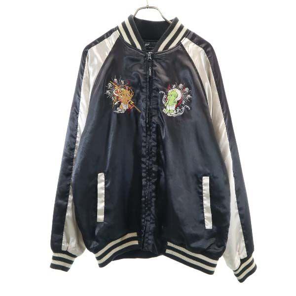 Zeky 風神雷神 刺繍 スカジャン Ll ブラック シルバー メンズ 古着 0808 Br Top 79 Mhj Big 2nd 通販 Yahoo ショッピング