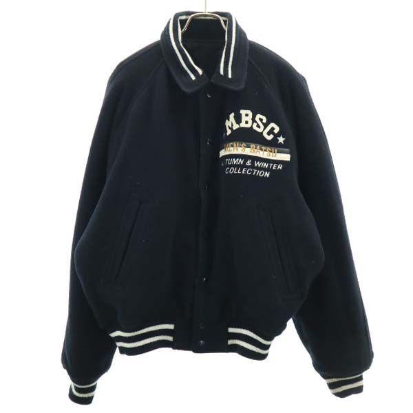 メンズバツ リバーシブル 刺繍 スタジャン 黒 Men S Batsu ウールブレンド ナイロン メンズ 古着 Fre Mhj Big 2nd 通販 Yahoo ショッピング