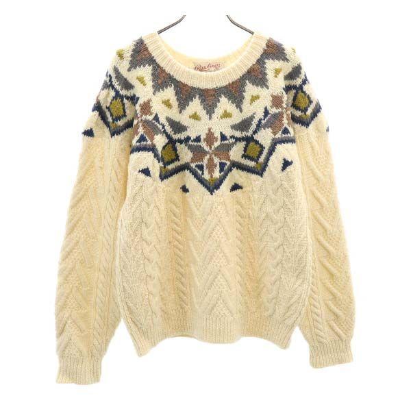 ローリングス 柄入 ニット M アイボリー Rawlings アラン セーター メンズ 古着 Fre 112 Mse Big 2nd 通販 Yahoo ショッピング