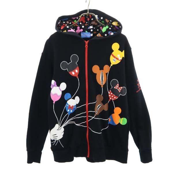 トウキョウディズニーリゾート バルーン柄 プリント ジップパーカー S 黒 Tokyo Disney Resort ミッキー ミニー 風船 メンズ 古着 Pdown Fre Mtr Big 2nd 通販 Yahoo ショッピング
