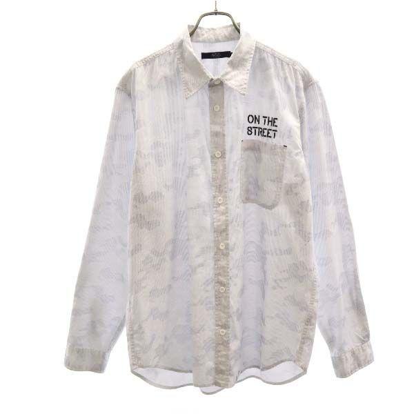 アズールバイマウジー 総柄 長袖 シャツ Xl グレー系 Azul By Moussy メンズ 古着 Pdown Fre 129 Mls Big 2nd 通販 Yahoo ショッピング