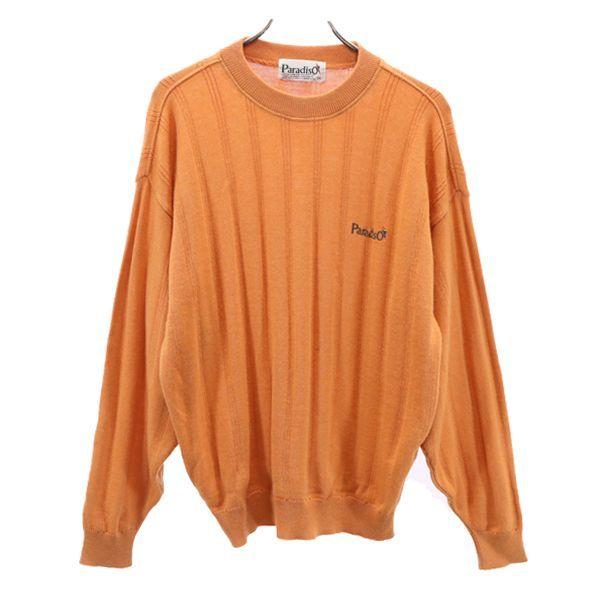 パラディーゾ ストライプ ウール ニット Ll オレンジ Paradiso ゴルフ 長袖 セーター メンズ 古着 Fre Mse Big 2nd 通販 Yahoo ショッピング