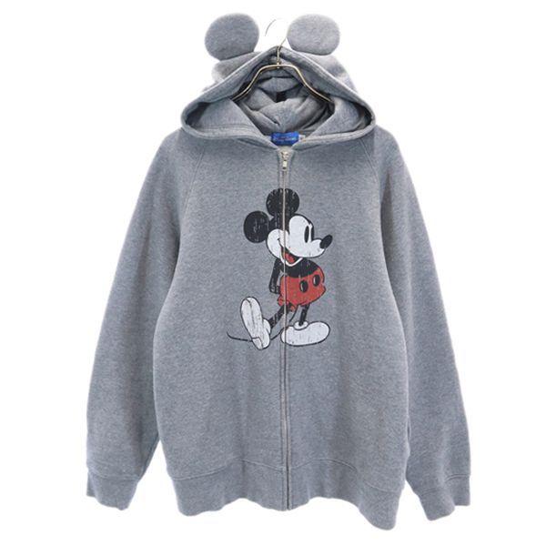 東京ディズニーリゾート ミッキーマウス ジップパーカー Ll グレー Tokyo Disney Resort 裏起毛 フード耳付き メンズ 古着 Fre 241 Mtr Big 2nd 通販 Yahoo ショッピング