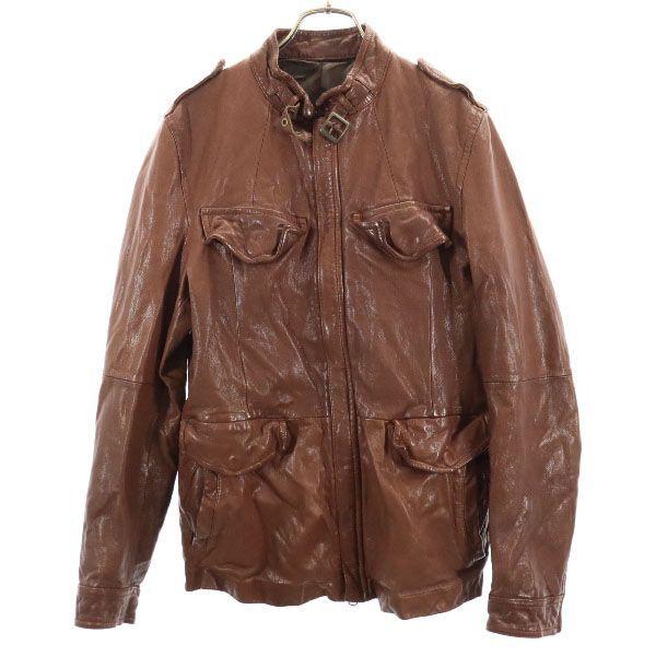 アバハウス レザージャケット 3 ブラウン ABAHOUSE メンズ 古着 220404