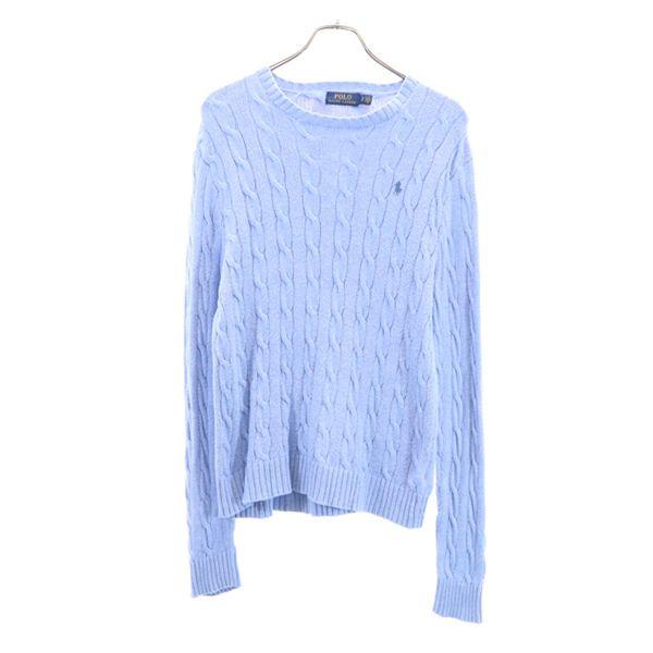 ポロラルフローレン コットン ニット ケーブル編 セーター S 水色系 Polo Ralph Lauren メンズ 古着 0916 Fre 4 Mse Big 2nd 通販 Yahoo ショッピング