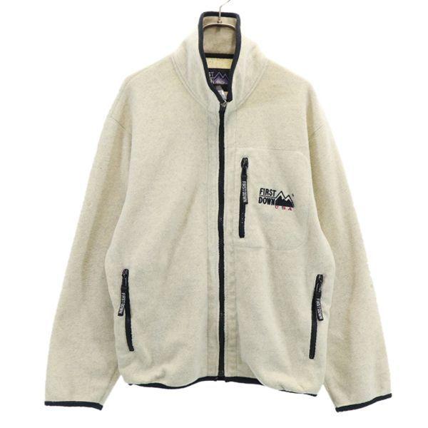 ファーストダウン 90s オールド フリース M オフホワイト Firstdown ジップジャケット メンズ 古着 13 Pd Fre 6542 Mhj Big 2nd 通販 Yahoo ショッピング