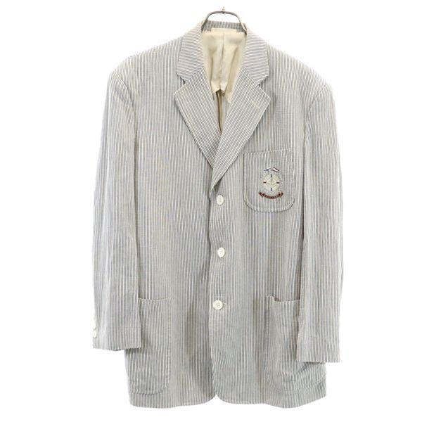 バーバリー 80s 90s 三陽商会 ストライプ柄 テーラードジャケット Ly ブルー 白 Burberry リネンミックス メンズ 古着 1219 Fre 30 Mhj Big 2nd 通販 Yahoo ショッピング