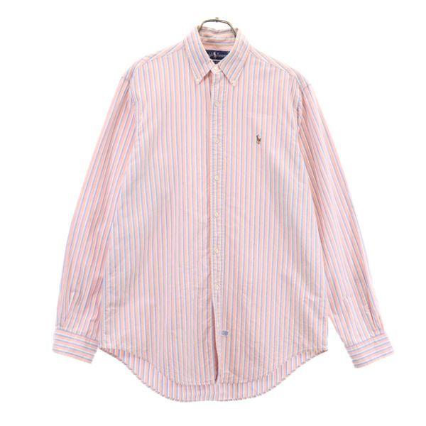 ラルフローレン ストライプ柄 長袖 ボタンダウンシャツ 15 1 2 35 ピンク系 Ralph Lauren メンズ 古着 0919 Fre 1 Mls Big 2nd 通販 Yahoo ショッピング