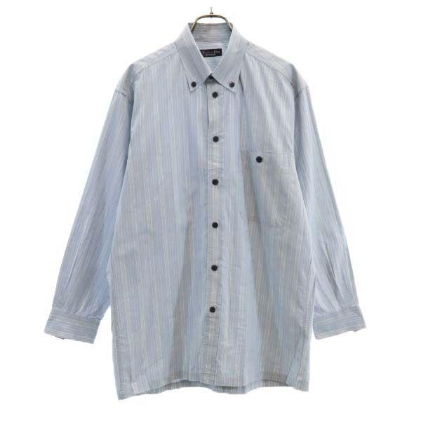 クリスチャンディオール ストラップ柄 長袖 ボタンダウンシャツ M ブルー Christian Dior メンズ 古着 2101 Is Fre 9691 Mls Big 2nd 通販 Yahoo ショッピング