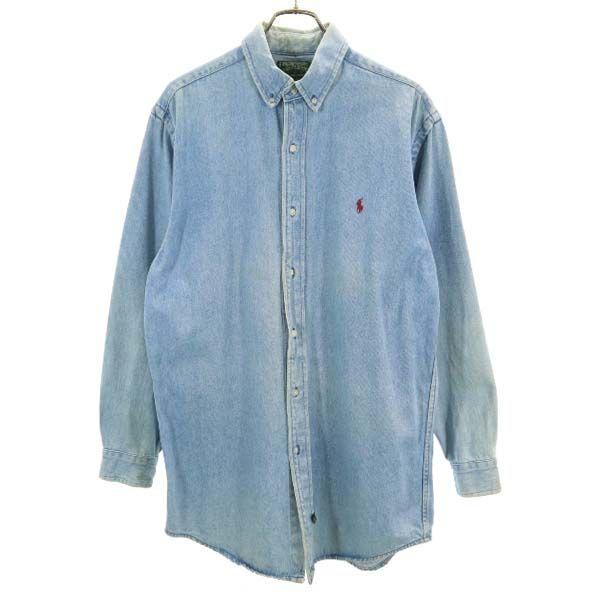 90s ポロカントリー ラルフローレン 長袖 デニムシャツ M POLO COUNTRY
