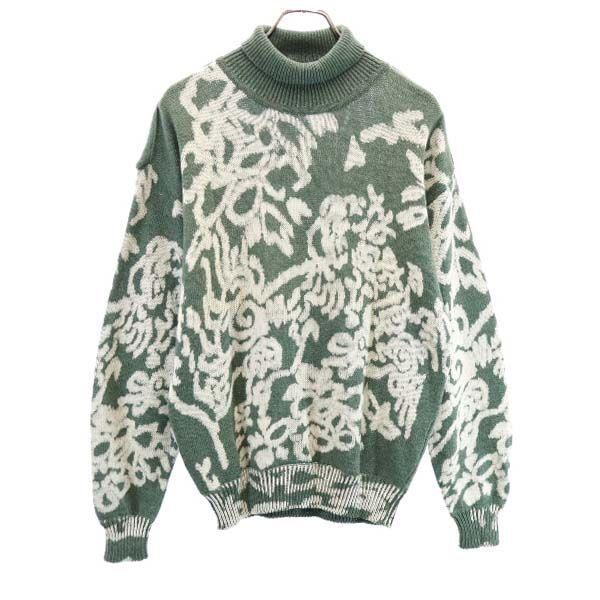 ケンゾー モックネック ニット 緑 白 Kenzo 長袖 セーター メンズ 古着 2121 Ja Fre Mse Big 2nd 通販 Yahoo ショッピング