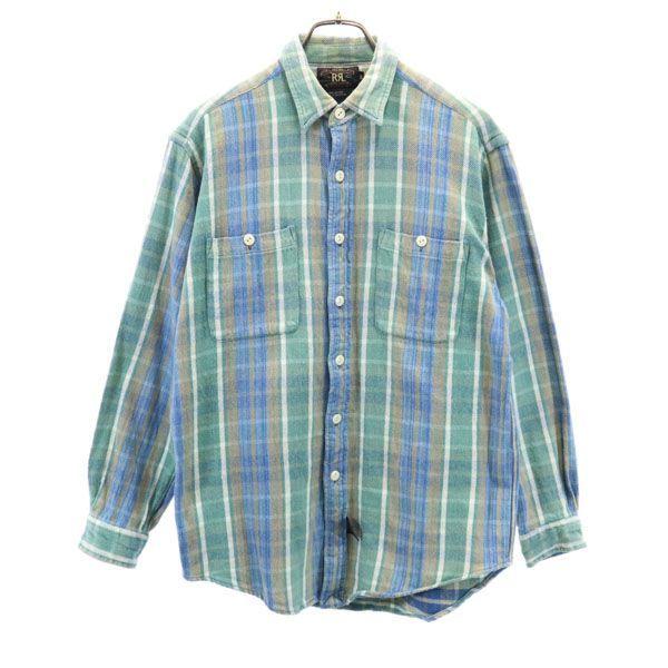 RRL 90s 初期黒タグ 赤三ツ星 チェック 長袖 シャツ M ダブルアール