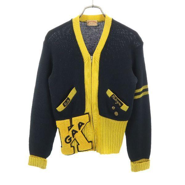 40s ヴィンテージ 刺繍 ウールジャケット 黒 黄 Novelknit Vネック カーディガン レディース 古着 18 Ja Fre 7313 Whj Big 2nd 通販 Yahoo ショッピング