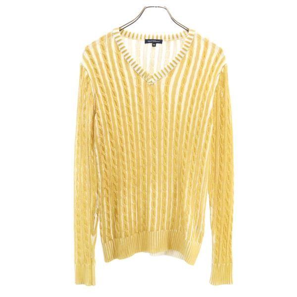 アーバンリサーチ ケーブル コットン 長袖 ニット 38 カラシｘ白 Urban Research セーター Vネック メンズ 古着 0730 Ja Top 8113 Mse Big 2nd 通販 Yahoo ショッピング