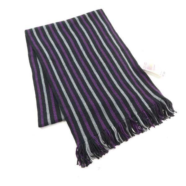 未使用 ユニクロ ヒートテック ニット ストライプ マフラー 黒 紫 グレー Uniqlo レーヨンブレンド メンズ 古着 2103 Pdown Kma 713 Str Big 2nd 通販 Yahoo ショッピング