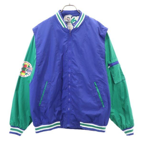 パチンコ スーパーボール プリント スタジャン 青 緑 Pachinco アメフト Super Ball 薄手 メンズ 古着 0505 Pdown Ku Top 2569 Mhj Big 2nd 通販 Yahoo ショッピング