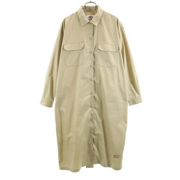 ディッキーズ シャツ ワンピース F ベージュ Dickies 長袖 バックプリーツ レディース 古着 Pd Nag 3997 Wht Big 2nd 通販 Yahoo ショッピング