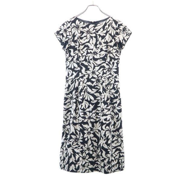 バーニーズニューヨーク 花柄 ワンピース 38 黒 Barneys Newyork フレンチ袖 膝下丈 レディース 古着 0613 Nag 558 Wht Big 2nd 通販 Yahoo ショッピング